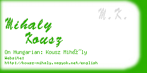 mihaly kousz business card